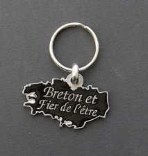 PORTE CLE BRETON ET FIER DE L'ETRE ! Bretagne bzh breizh Noir