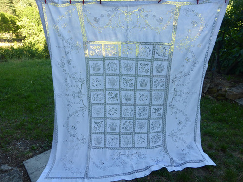 Superbe nappe ancienne 1900 - nappe,
