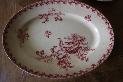 Ancien plat ovale porcelaine - 1,