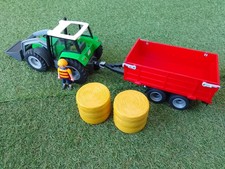 Playmobil 6130 - Tracteur avec pelle et remorque - Complet (Sans boîte)