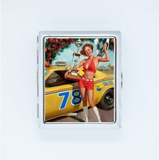 etui a cigarettes boite affiche PIN UP RACE QUEEN voiture de course neuf
