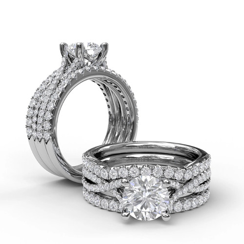Bague sertie blanc 14 - d'or,