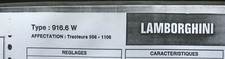2)Fiche Technique R.T.A (RTA) ; LAMBORGHINI Tracteur 956 - 1106