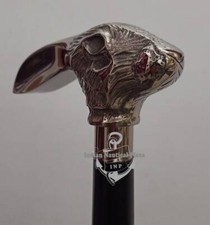 Canne En Bois Noir Pliable À Deux Volets Avec Poignée Antique Tendance