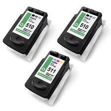 3X Cartouches Pour Canon MP235 MP260 MP490 MP280 MP282 MP250, PG510 CL511 CMYK