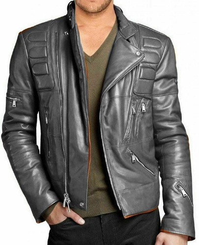 Veste moto grise pour - veste,