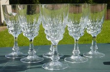 Service de 6 verres à eau en cristal d'Arques modèle Pompadour
