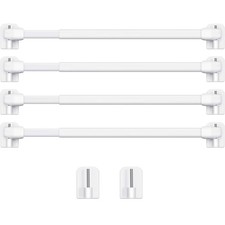 4 Pièces Tringle à Rideau Extensible Barres d'Armoire Tige de Tension Tringle...