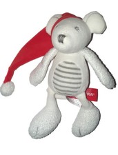 Doudou souris blanche rayures