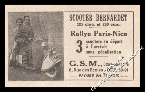 Publicité scooter bernardet - scooter,