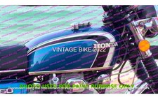 HONDA CB 350 K3 K4 SUPER SPORT 71-73 BLEU NOIR ACIER RÉSERVOIR ESSENCE + BOUC...