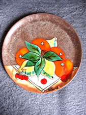 Assiette plate Vallauris fruits orange citron cerise- French plate Vallauris