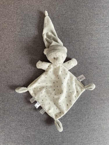 Doudou ours plat étoiles bleu