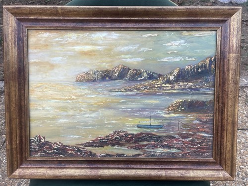 Ancien tableau huile - sur, toile