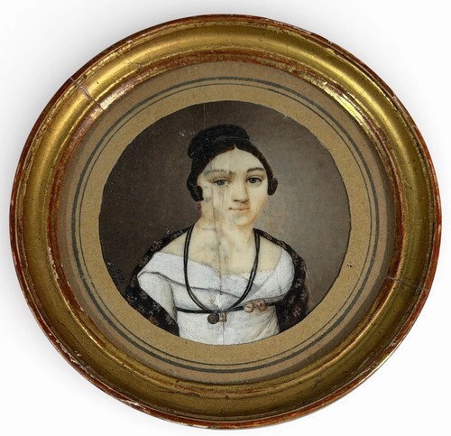 Miniature ancienne portrait - ancienne,