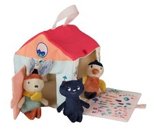 Jouets d'Éveil en Tissus Maison Gabin Avec 3 Personnages Chat Oiseau Lapin