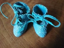 chaussures pour BLEUETTE faites main en peau bleue