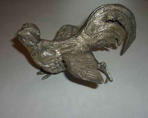 Sculpture coq bronze - bronze, argenté