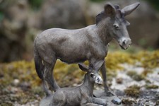 NA0625 FIGURINE STATUETTE FERME  MULE  ANE+ ANON   BAUDET ANIMAL CHEVAL DONKEY