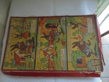 Jeu ancien puzzle bois 6 jeux avec expressions morales