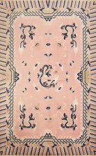 Rose Art Déco Zone Tapis 8x11 Chinois Légumes Teinture Vintage Noués à la Main