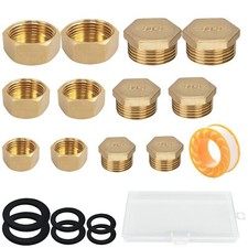 12 Pièces Bouchon Radiateur Bouchon Laiton Male+Bouchon Laiton Femelle Set，Bo...