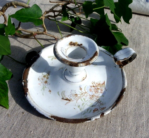 Bougeoir ancien tôle - bougeoir,