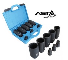 Coffret douilles à chocs spécial cardan 1/2" 30 32 34 35 36mm Embout H14 H17 H19