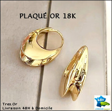 PLAQUÉ OR 18 K Anneaux Ovales