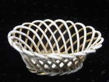 ?? CORBEILLE PANIER PORCELAINE DE PARIS TRESSE BLANCHE DORÉE MAISON POUPEE