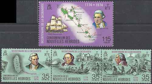 Timbres bateaux james - timbres, cook