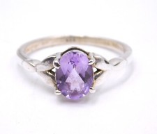 2.20 GM 925 Argent Sterling Naturel Améthyste Coupe Gemme Cadeau Bague 6.9 US
