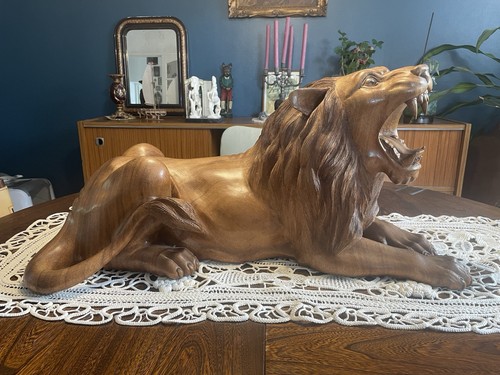 Sculptures bois lion - ,