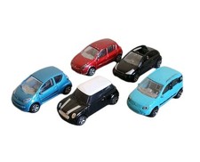 Majorette Lot 5 Voitures Mini Cooper Clio Panda C3 C1 1/55 à 1/58 TBE BE Varié