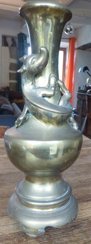 Vase bronze décor - en,