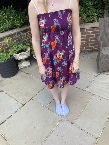 Robe violette fleurs - robe, à
