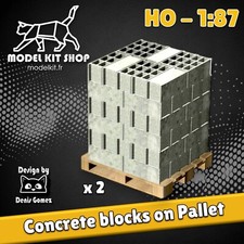 HO (1:87) - Elément de décor - Blocs Béton sur palette