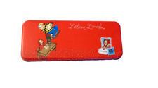 L'ELEVE DUCOBU TROUSSE SCOLAIRE (PENCASE) METALLIQUE COLORIS ROUGE (OCCASION)