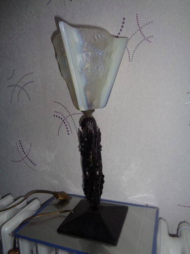 Lampe bureau pied fer - de, en