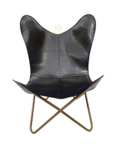 Chaise papillon cuir - papillon, en