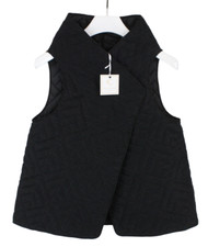 Chicca Lualdi Gilet Femme (EU) 40 Bouton-Pression Doublé Noir Laine Cachemire