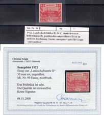 Saar Probe 90 Essai Tadellos ** MNH POSTFRISCH BPP Rapport -,-EUR (L1766