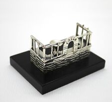 Miniature en Argent et Bois de Caisse de la Poste / Banque