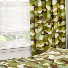 Housse De Couette Camouflage Double Et Rideaux Doublés 66" X 72" Neufs