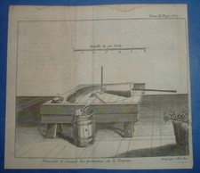 CLA 118 Gravure XVIIIe (1739) Planche PRESSOIR A ECRASER LES POMMES OU LE VERGUS