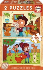 PUZZLE POUR ENFANT  - Pack de 2 Puzzles Bois Animaux  / EDUCA  --- NEUF 