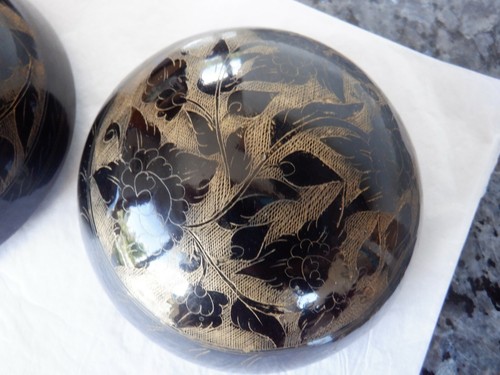 Boîte boule bois noir - boîte,