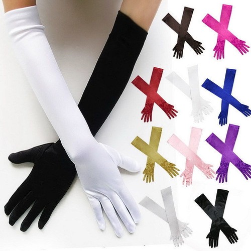 Women long satin gloves opera - long,