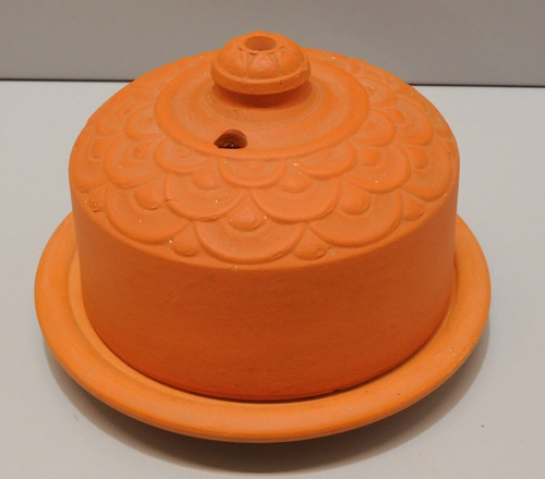 Ancien beurrier terre cuite - beurrier,