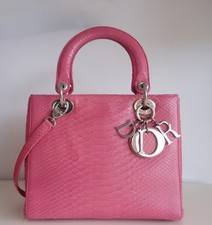 Sac Lady Dior python rose